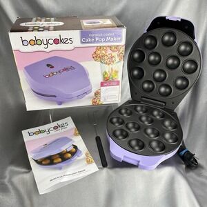 Babycakes‎ Cake Pop Maker w/ Tools Purple 12 Non-Stick Cake Balls Original Box